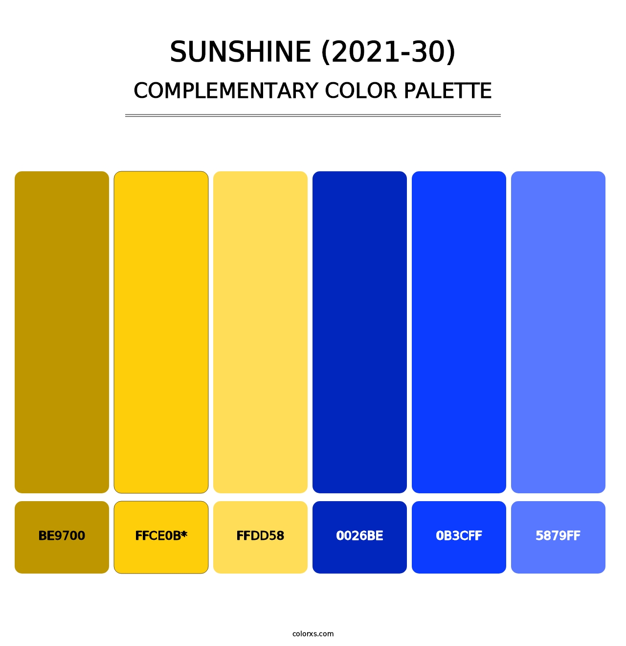 Sunshine (2021-30) - Complementary Color Palette