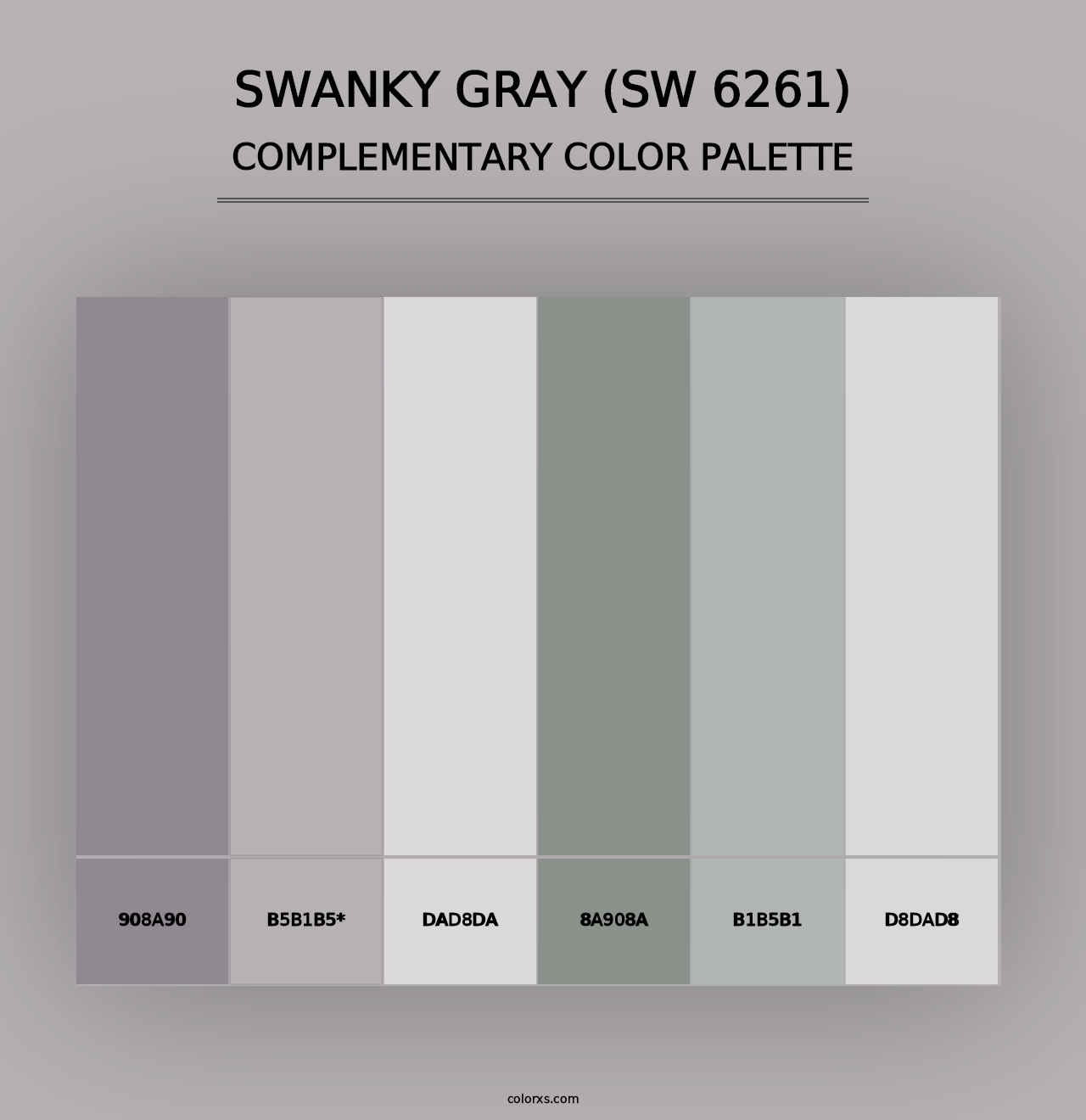 Swanky Gray (SW 6261) - Complementary Color Palette