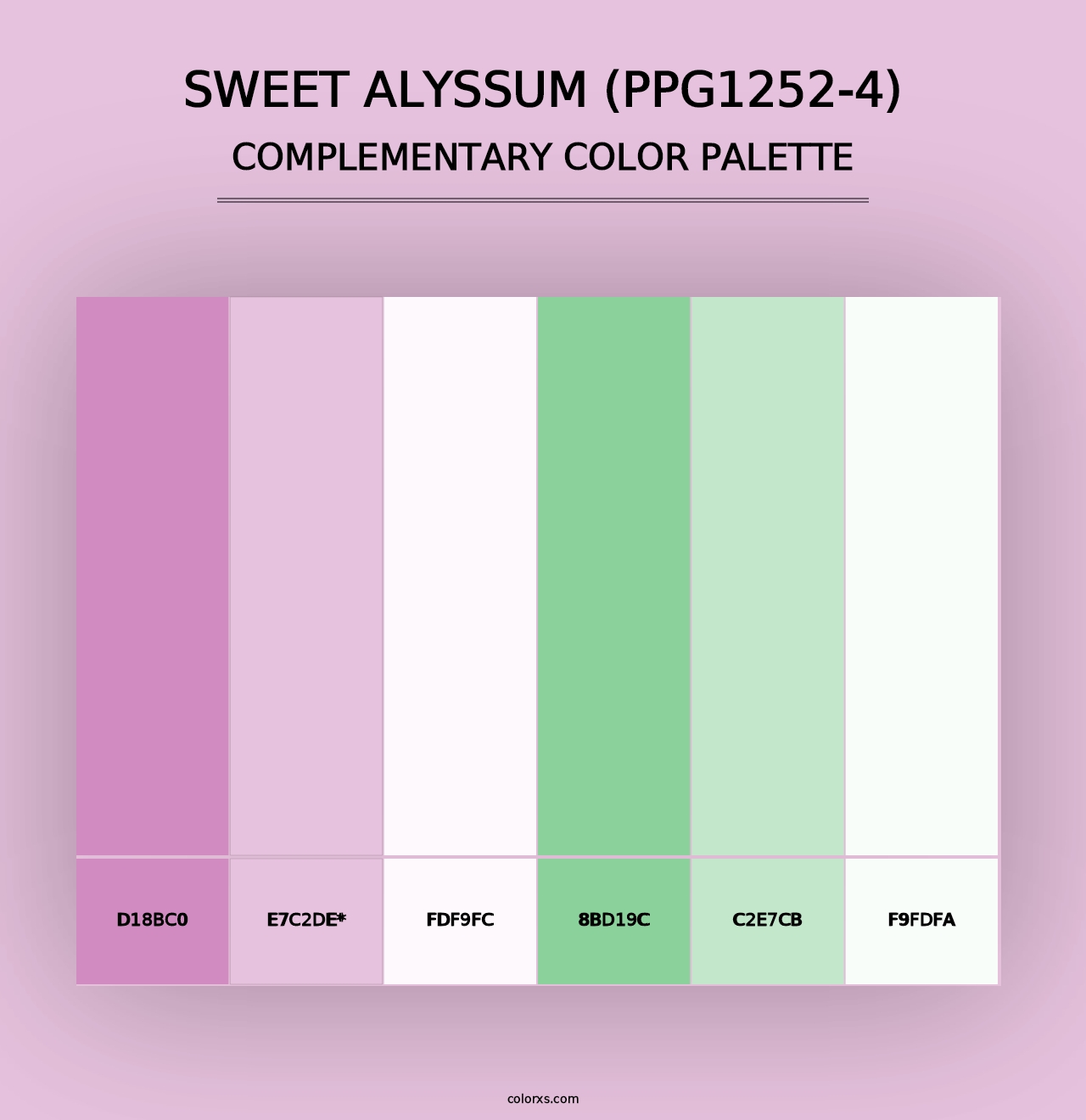 Sweet Alyssum (PPG1252-4) - Complementary Color Palette