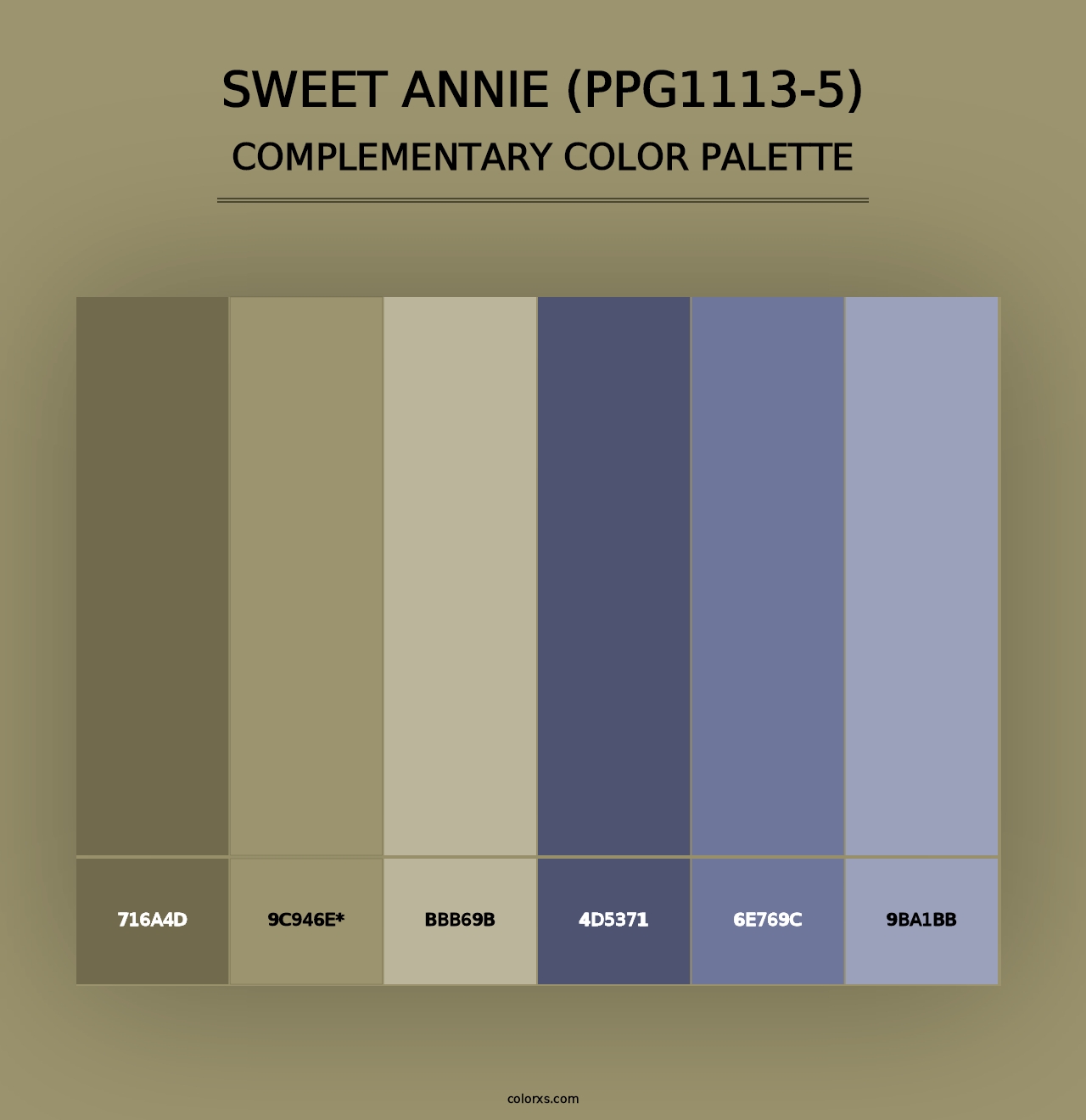 Sweet Annie (PPG1113-5) - Complementary Color Palette