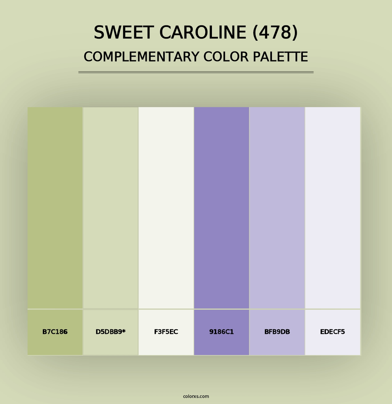 Sweet Caroline (478) - Complementary Color Palette