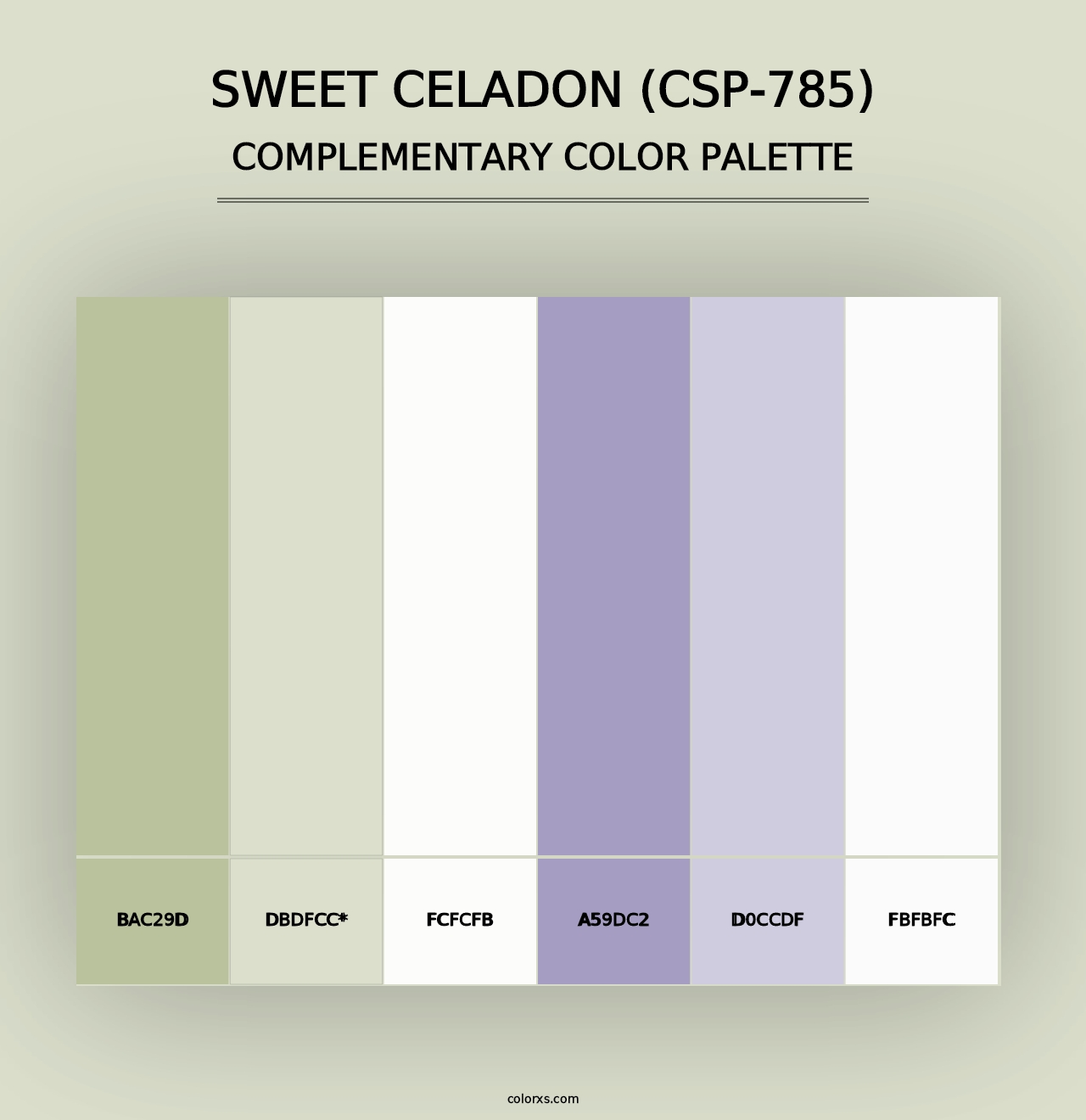 Sweet Celadon (CSP-785) - Complementary Color Palette