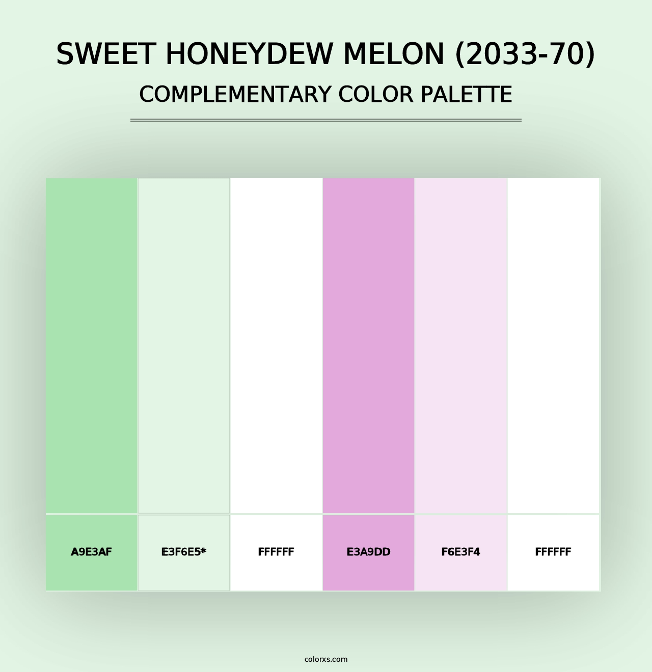 Sweet Honeydew Melon (2033-70) - Complementary Color Palette