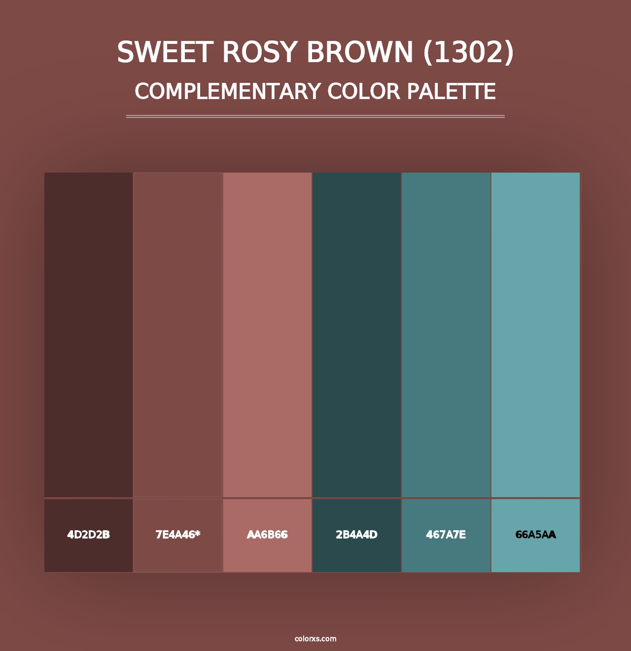 Sweet Rosy Brown (1302) - Complementary Color Palette