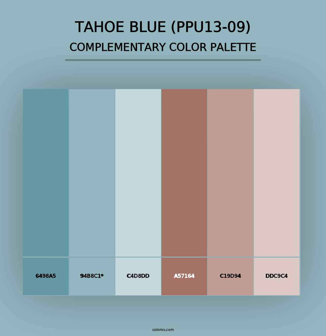 Tahoe Blue (PPU13-09) - Complementary Color Palette