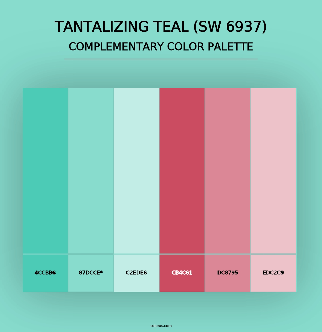 Tantalizing Teal (SW 6937) - Complementary Color Palette