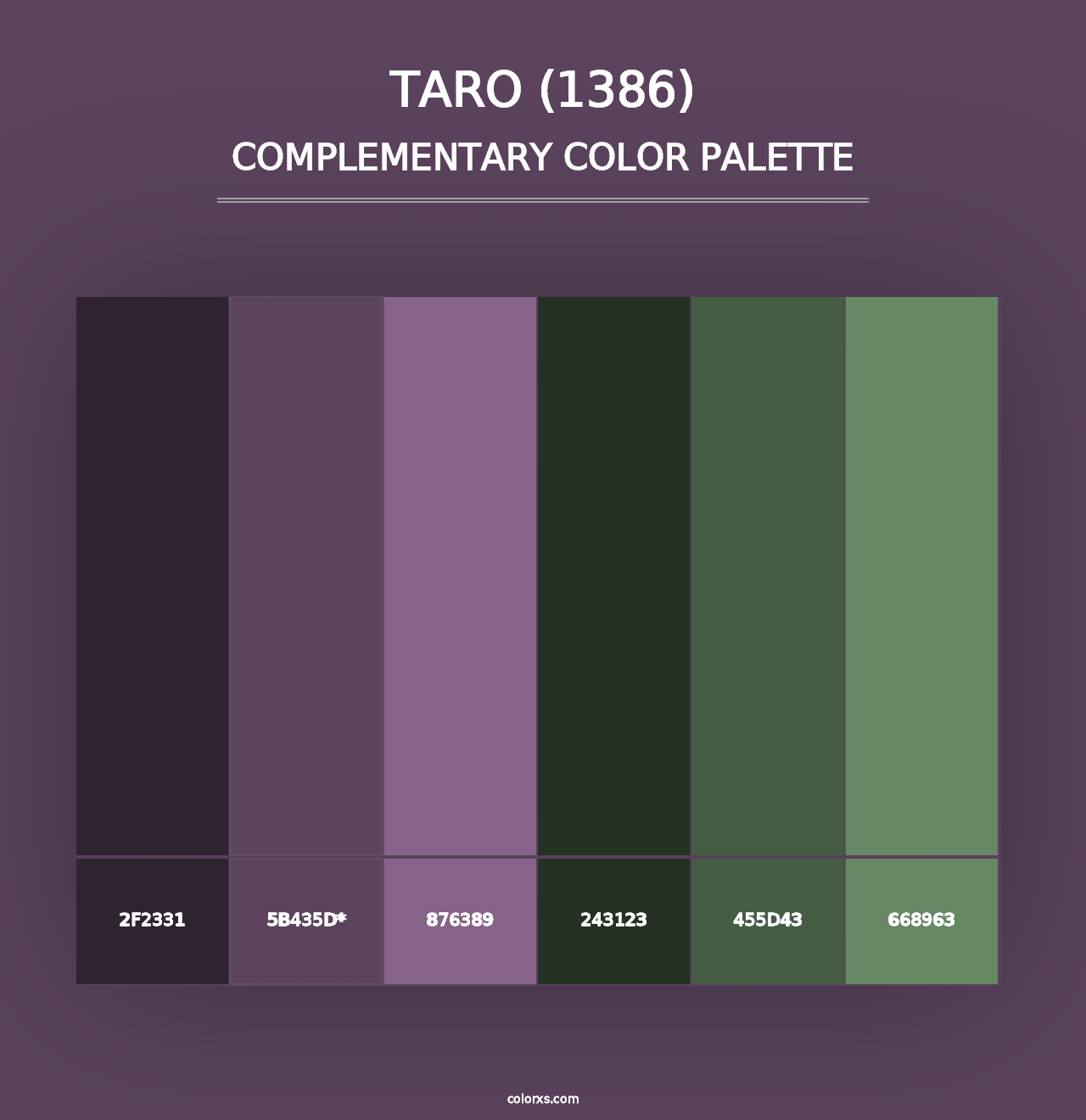 Taro (1386) - Complementary Color Palette