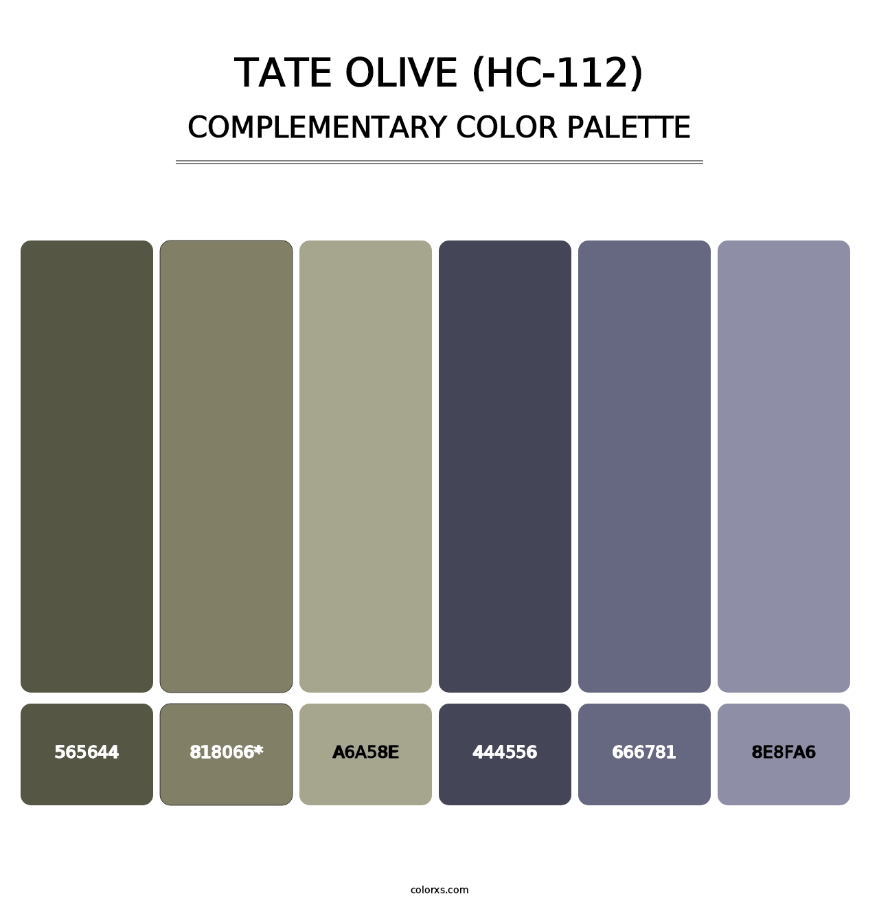 Tate Olive (HC-112) - Complementary Color Palette