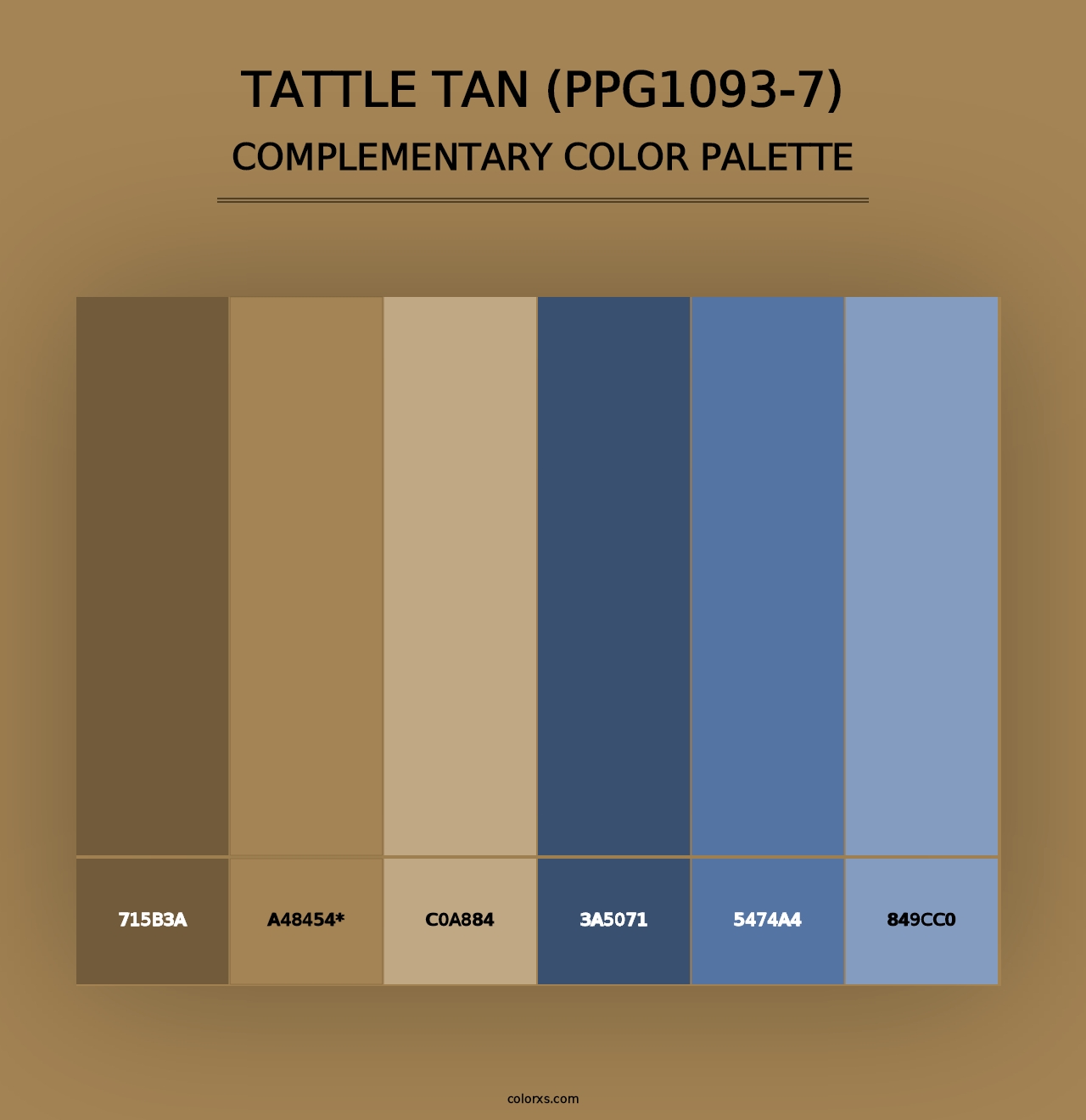 Tattle Tan (PPG1093-7) - Complementary Color Palette