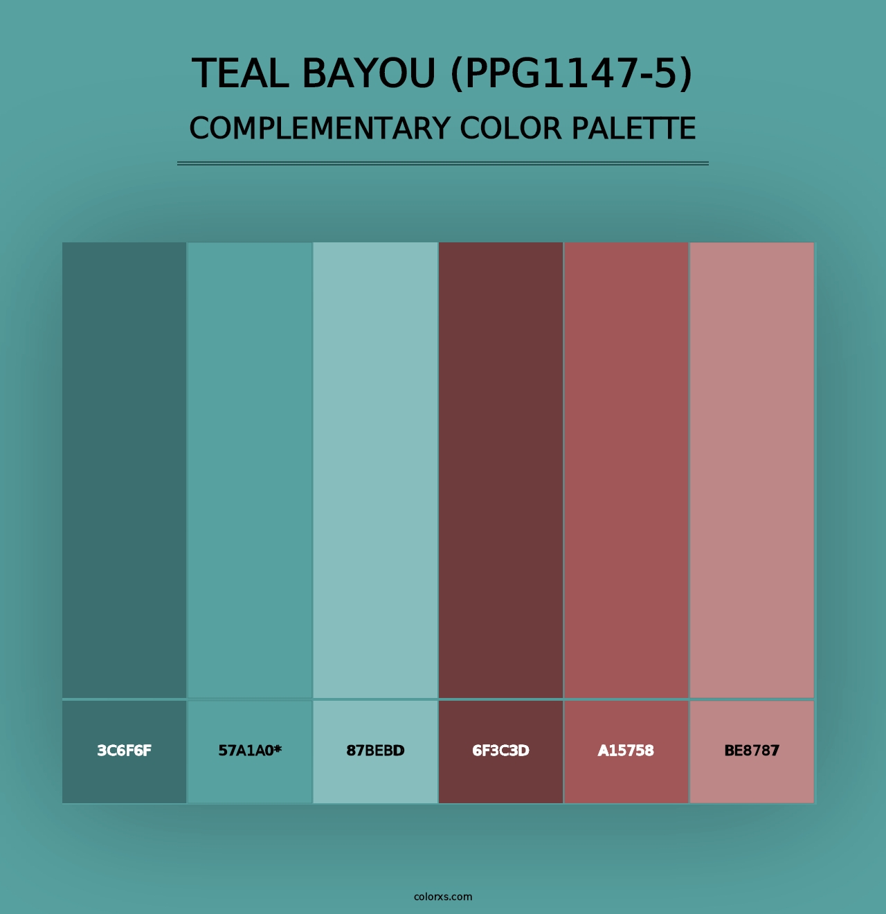 Teal Bayou (PPG1147-5) - Complementary Color Palette