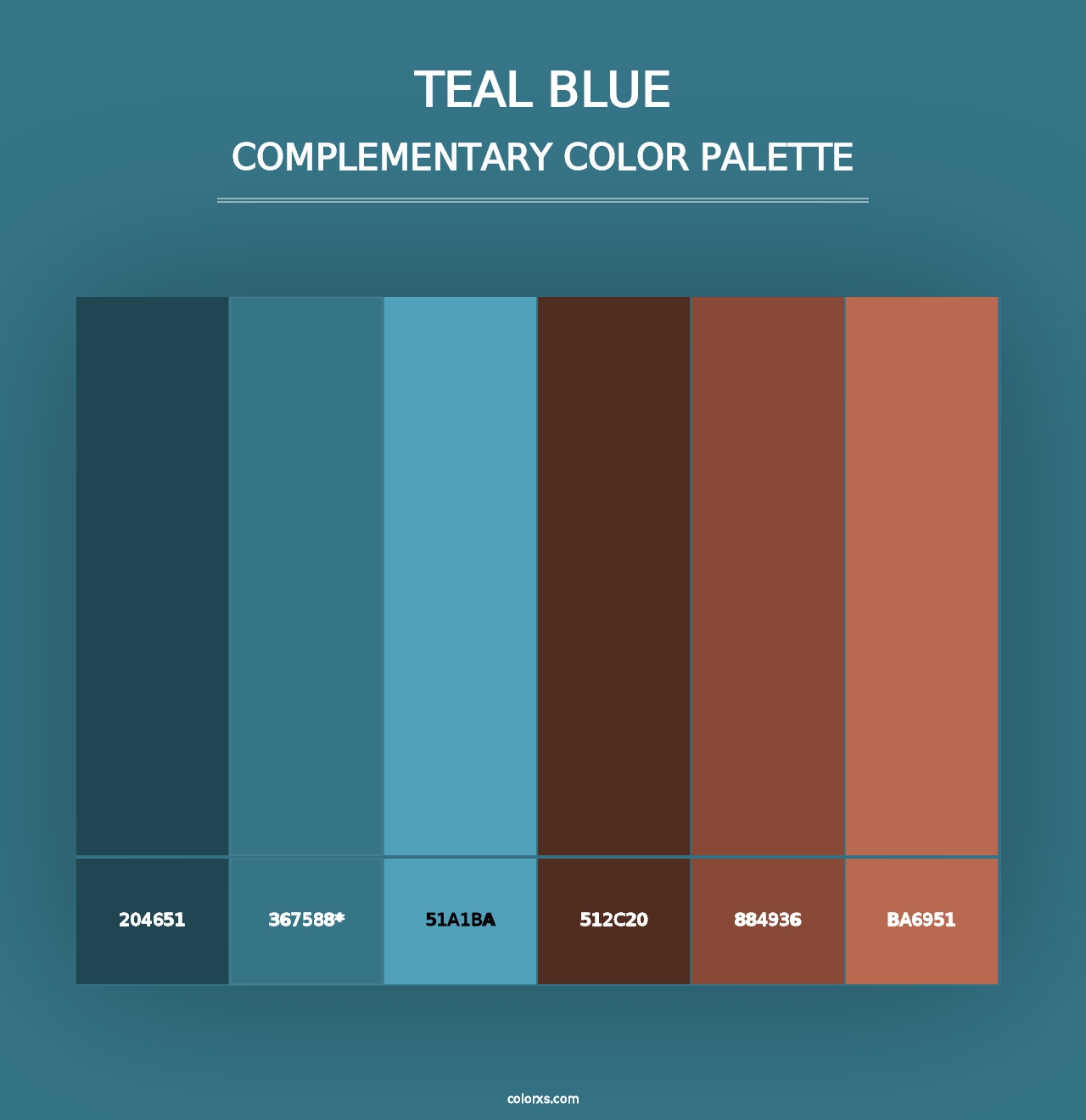 Teal Blue - Complementary Color Palette