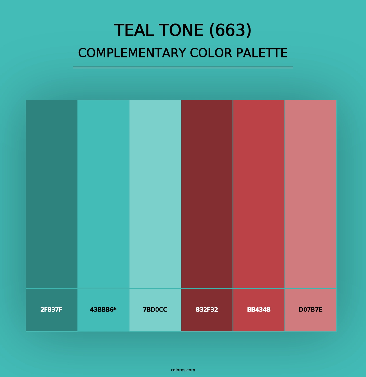 Teal Tone (663) - Complementary Color Palette