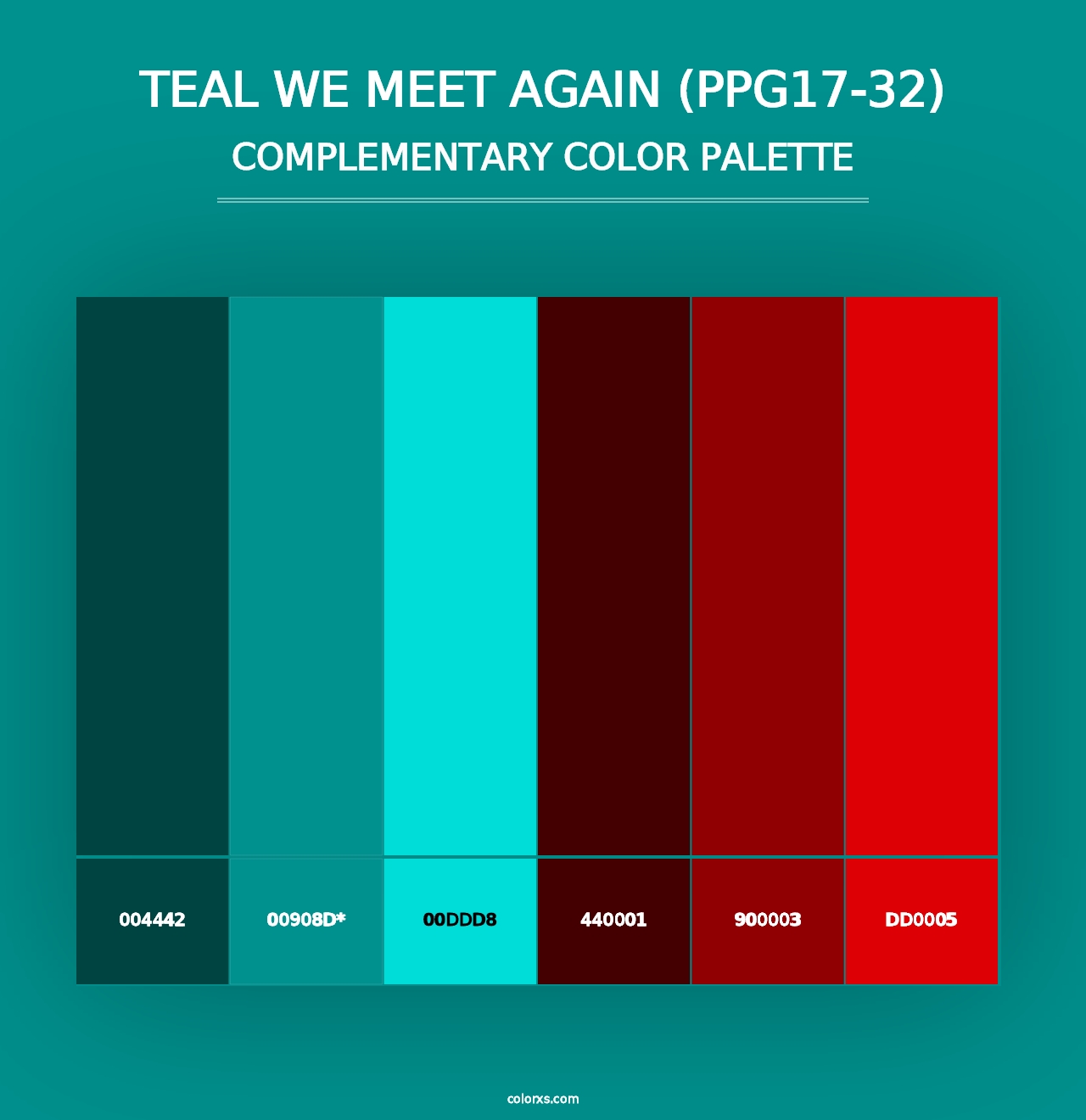 Teal We Meet Again (PPG17-32) - Complementary Color Palette