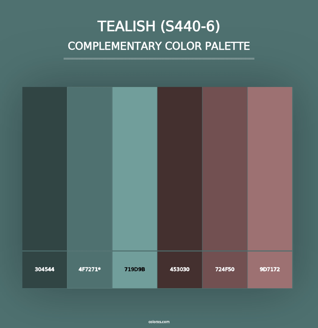 Tealish (S440-6) - Complementary Color Palette