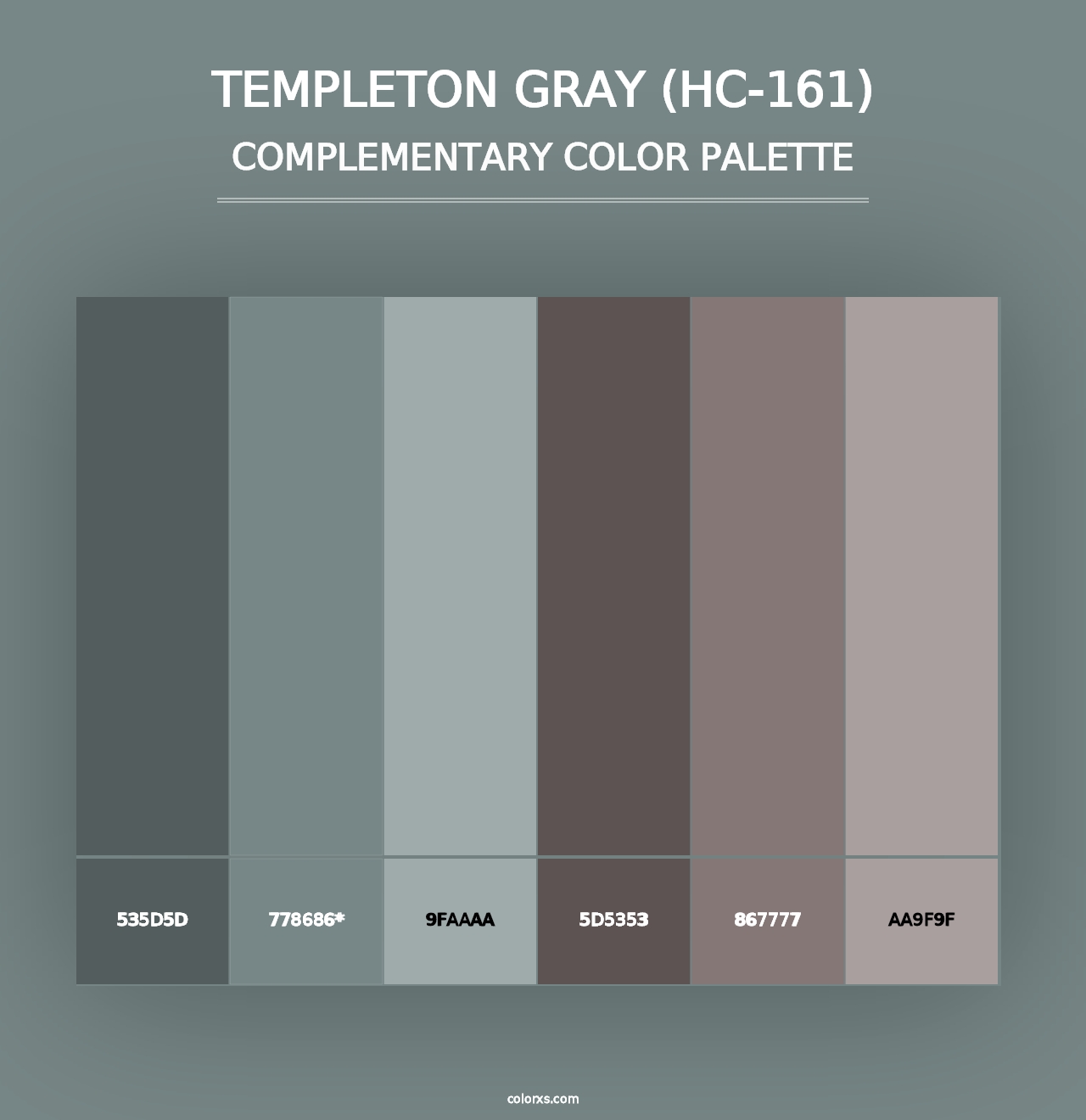 Templeton Gray (HC-161) - Complementary Color Palette