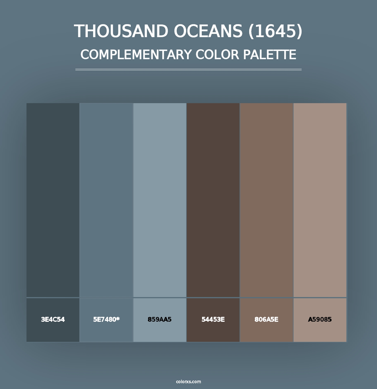 Thousand Oceans (1645) - Complementary Color Palette