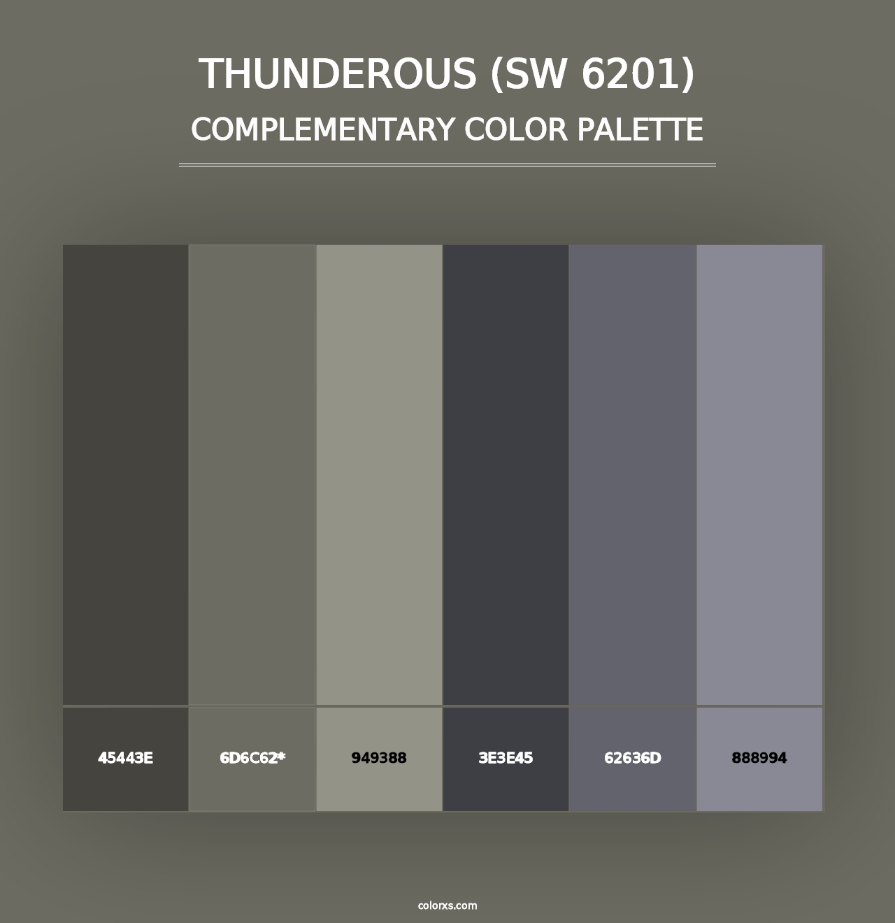 Thunderous (SW 6201) - Complementary Color Palette