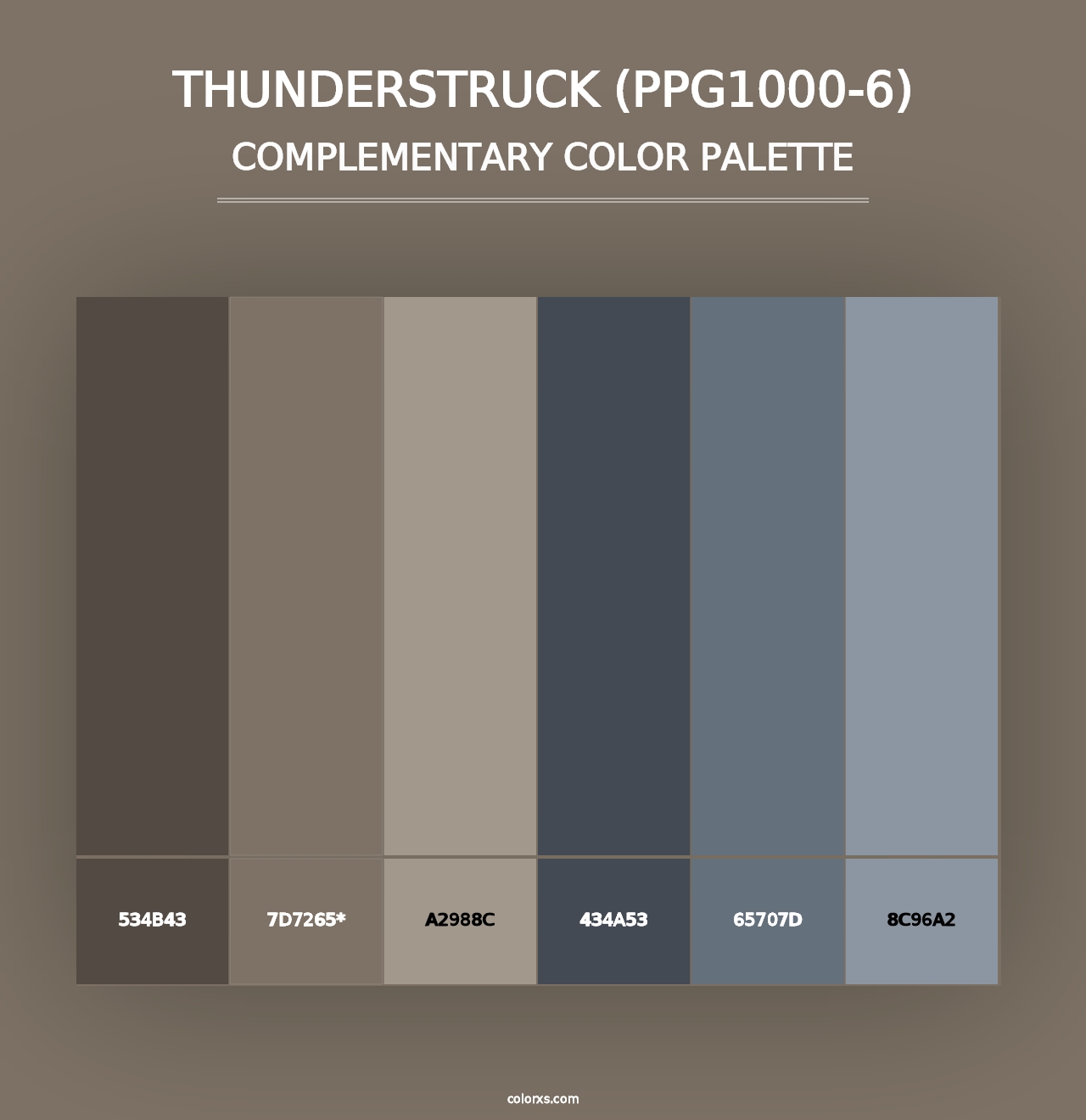 Thunderstruck (PPG1000-6) - Complementary Color Palette