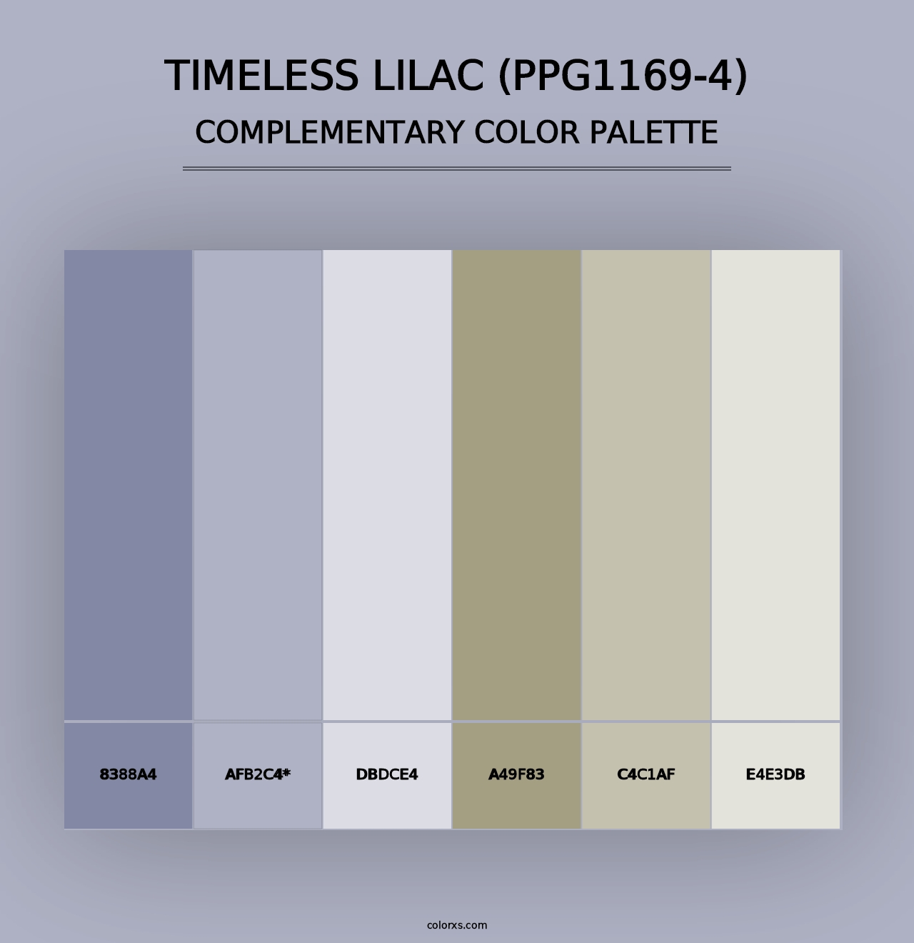 Timeless Lilac (PPG1169-4) - Complementary Color Palette