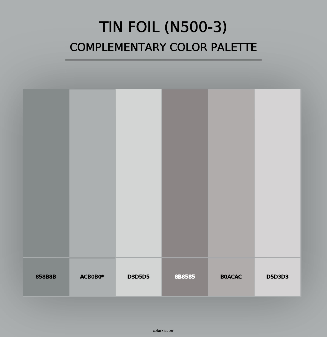 Tin Foil (N500-3) - Complementary Color Palette