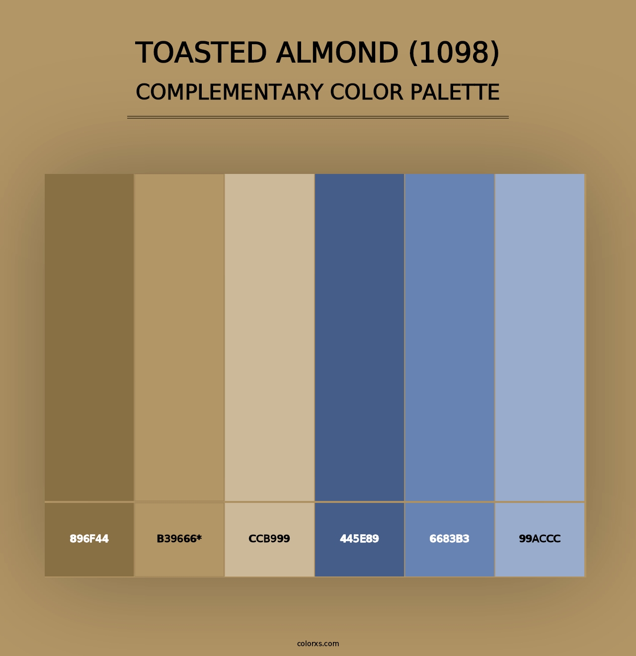 Toasted Almond (1098) - Complementary Color Palette