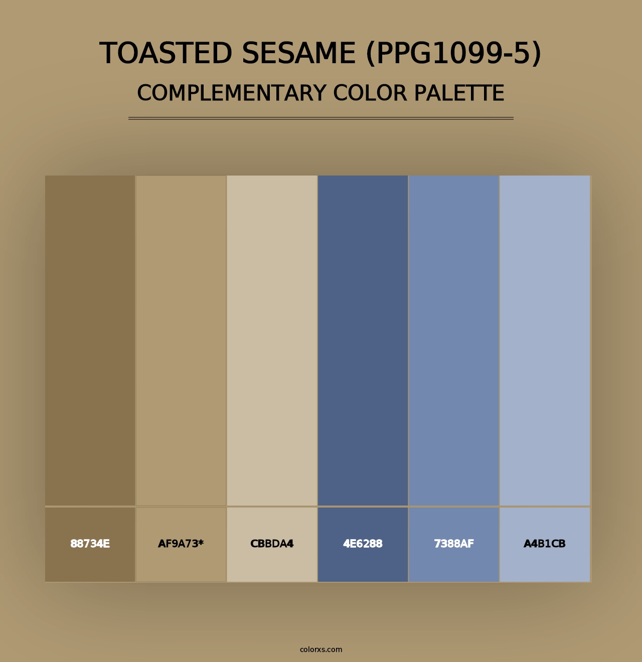 Toasted Sesame (PPG1099-5) - Complementary Color Palette