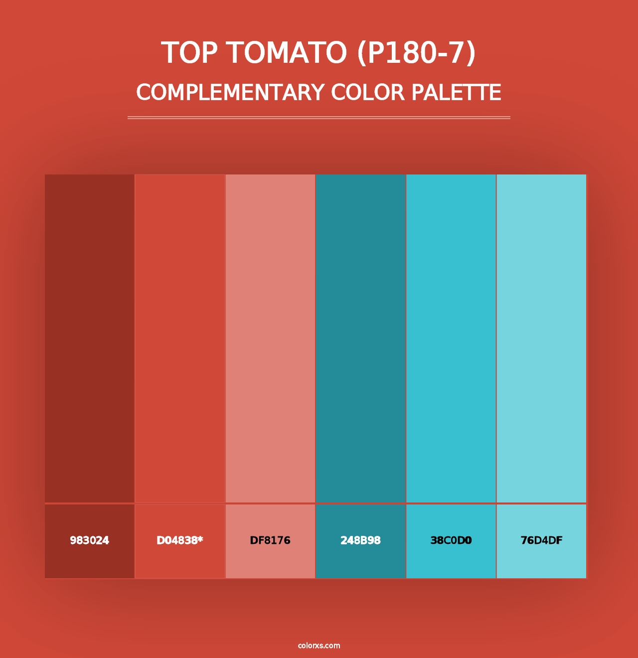 Top Tomato (P180-7) - Complementary Color Palette