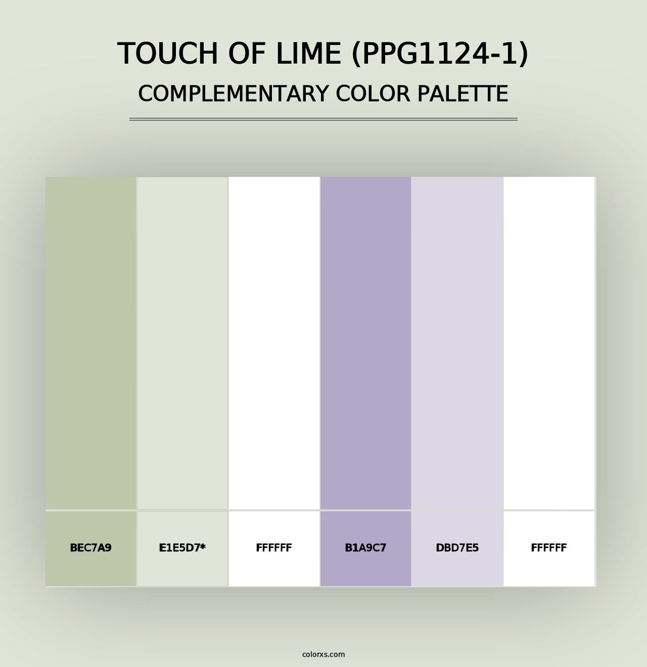 Touch Of Lime (PPG1124-1) - Complementary Color Palette