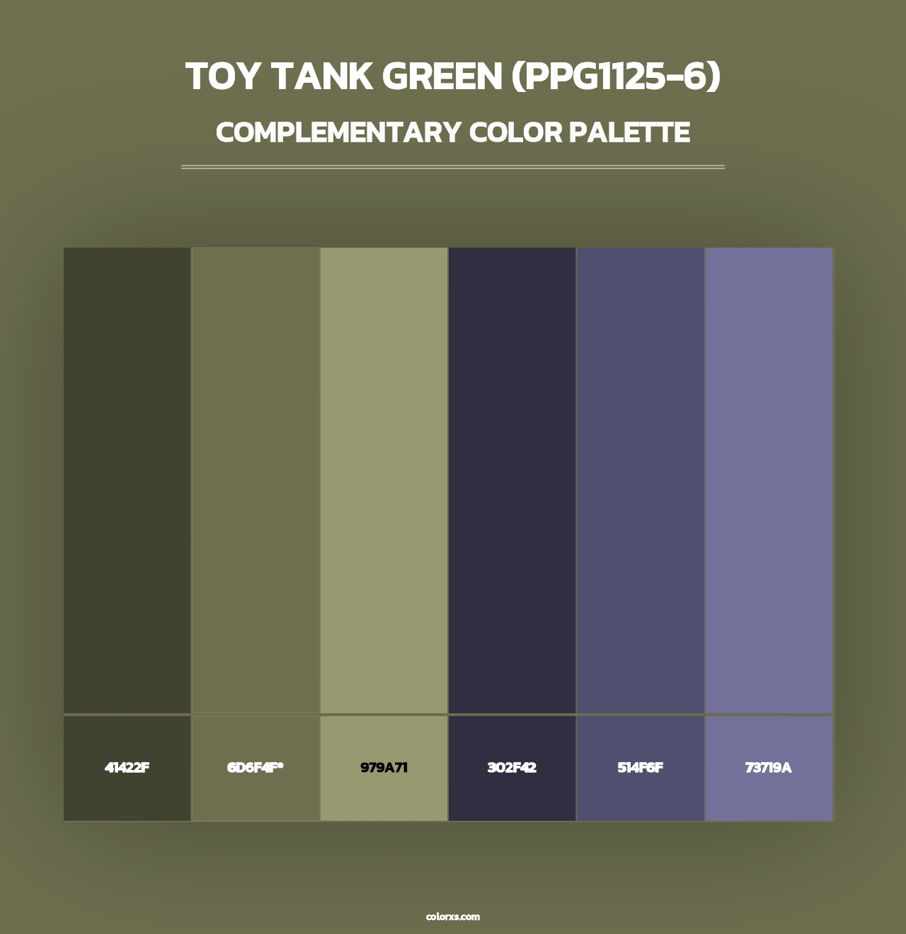 Toy Tank Green (PPG1125-6) - Complementary Color Palette