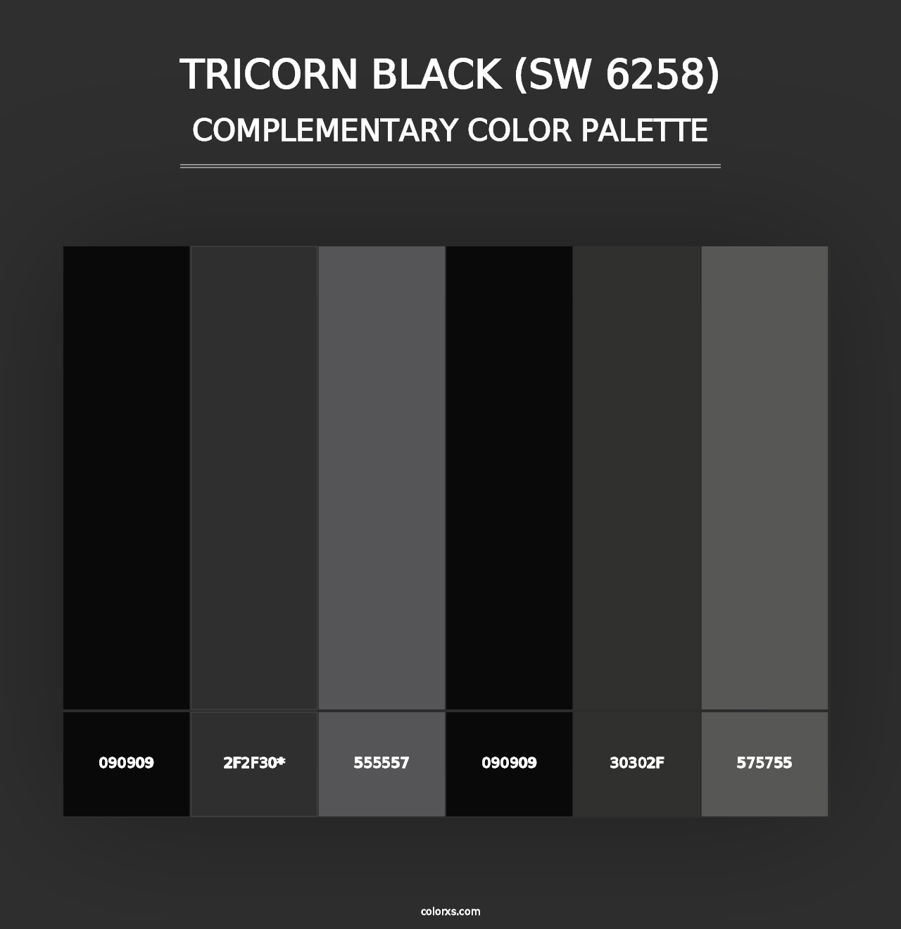 Tricorn Black (SW 6258) - Complementary Color Palette