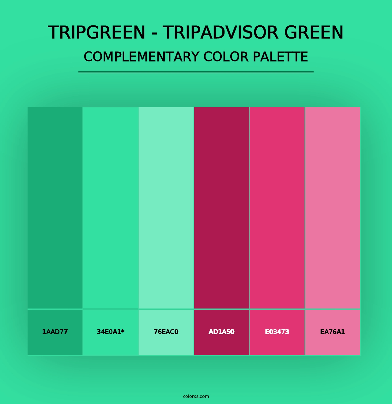 TripGreen - Tripadvisor Green - Complementary Color Palette