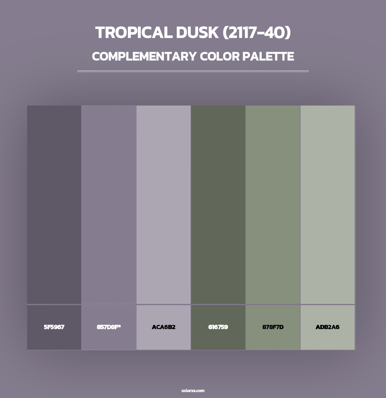 Tropical Dusk (2117-40) - Complementary Color Palette