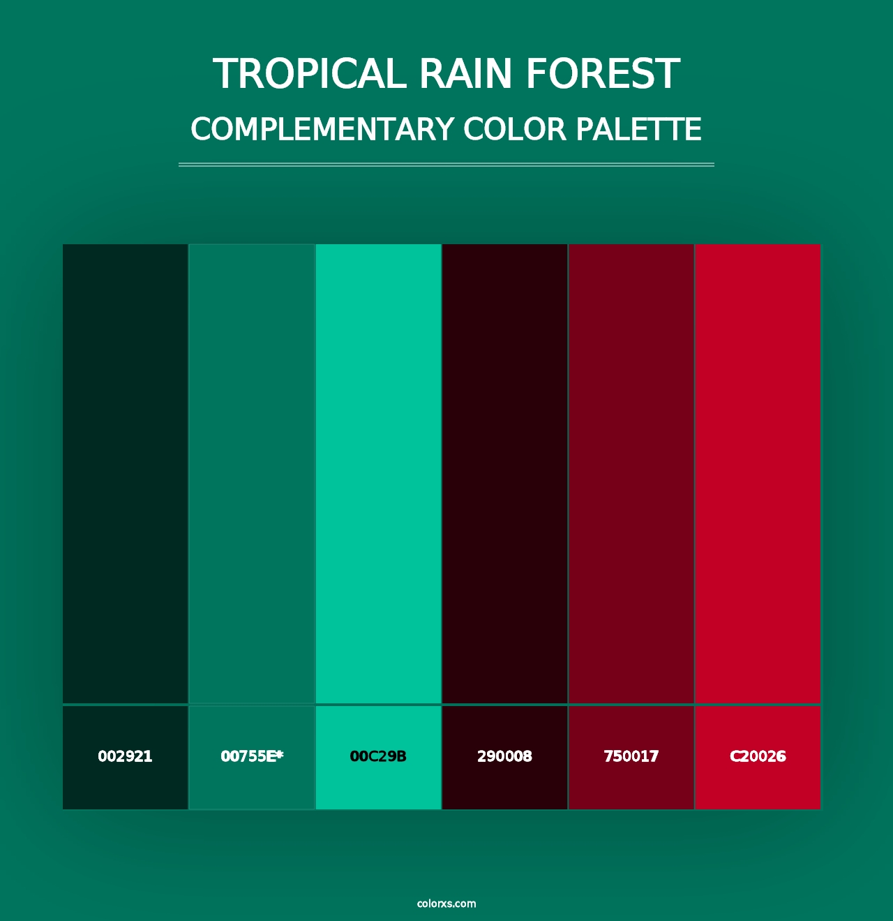 Tropical Rain Forest - Complementary Color Palette