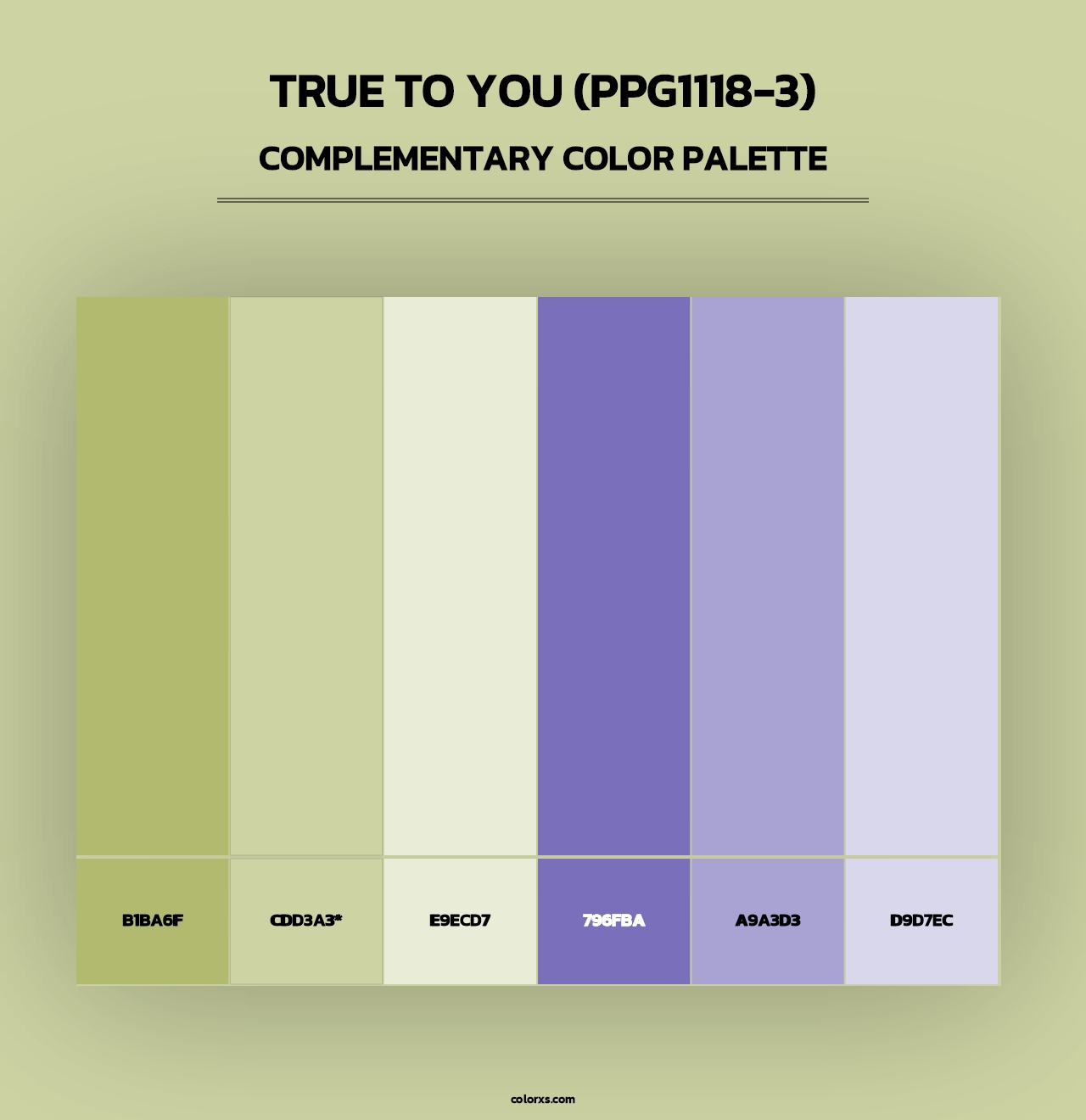 True To You (PPG1118-3) - Complementary Color Palette