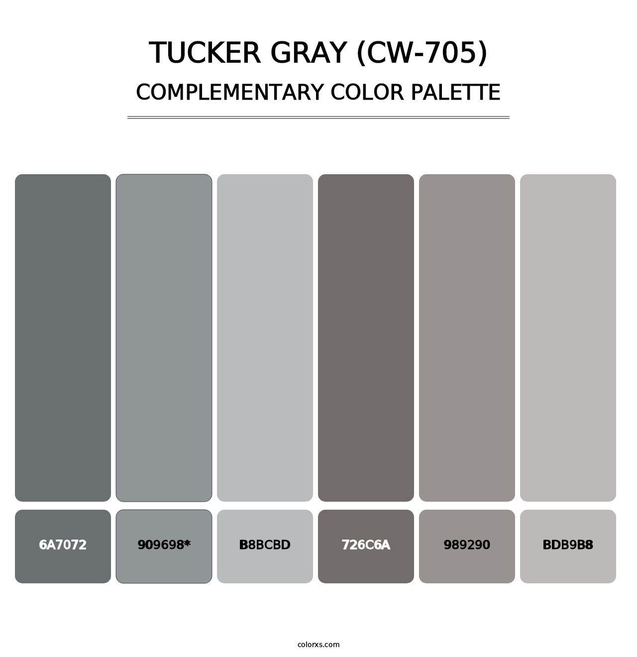 Tucker Gray (CW-705) - Complementary Color Palette