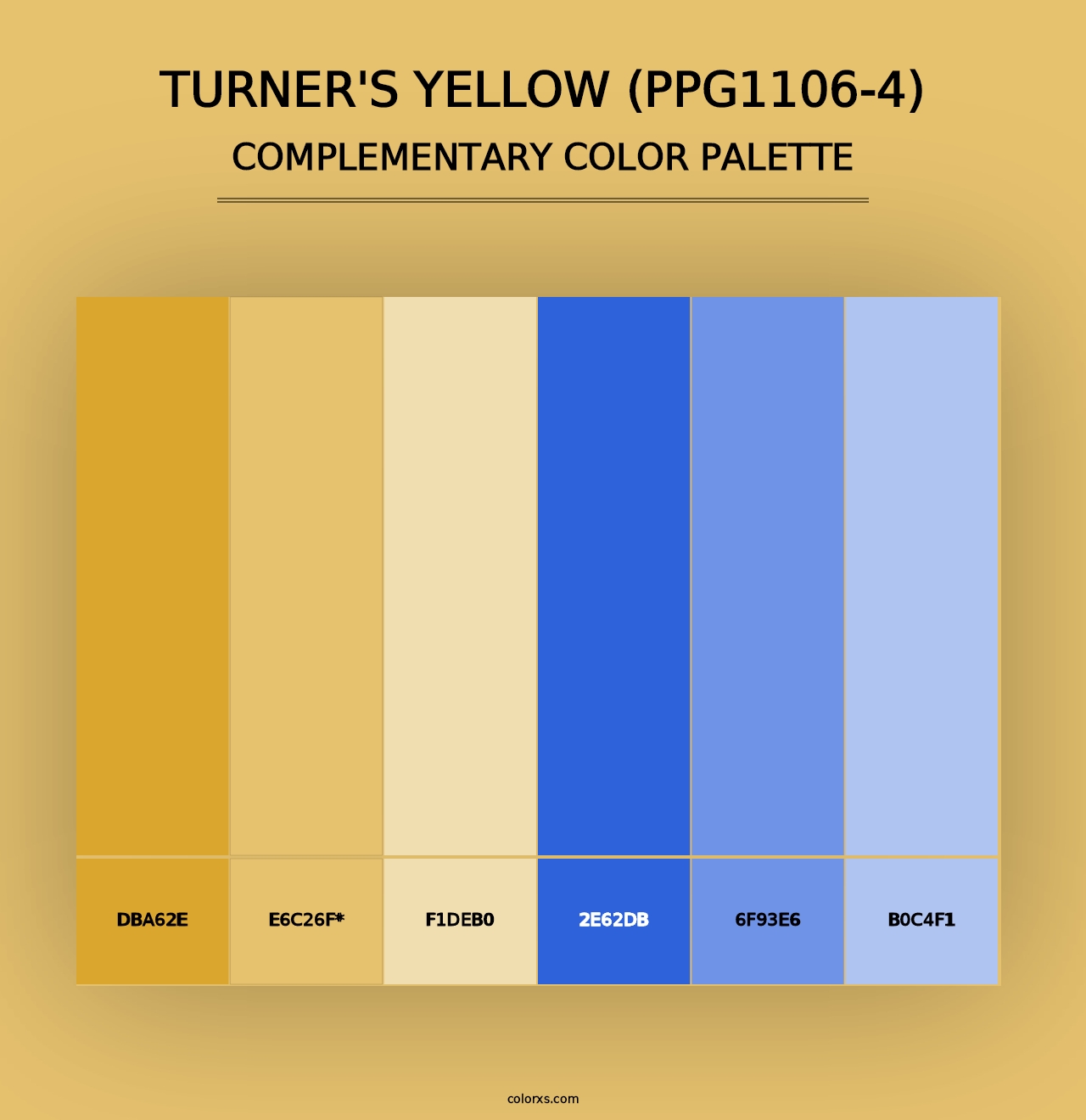 Turner's Yellow (PPG1106-4) - Complementary Color Palette