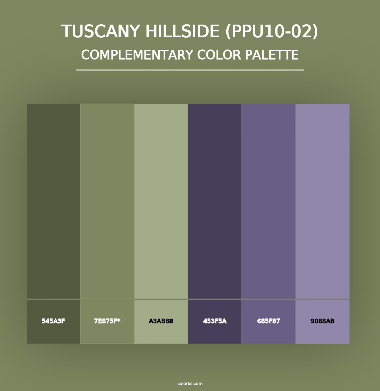 Tuscany Hillside (PPU10-02) - Complementary Color Palette