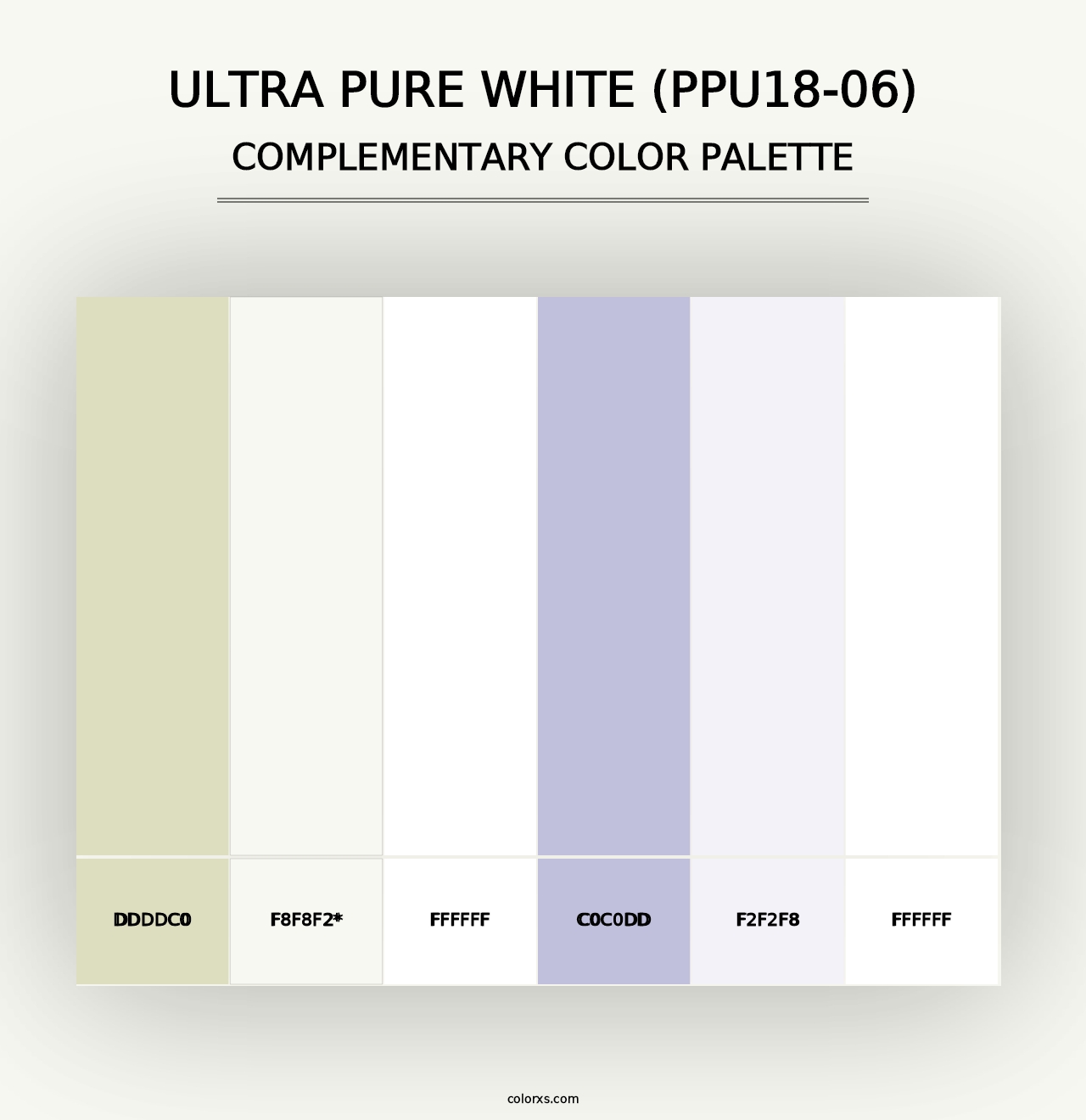 Ultra Pure White (PPU18-06) - Complementary Color Palette