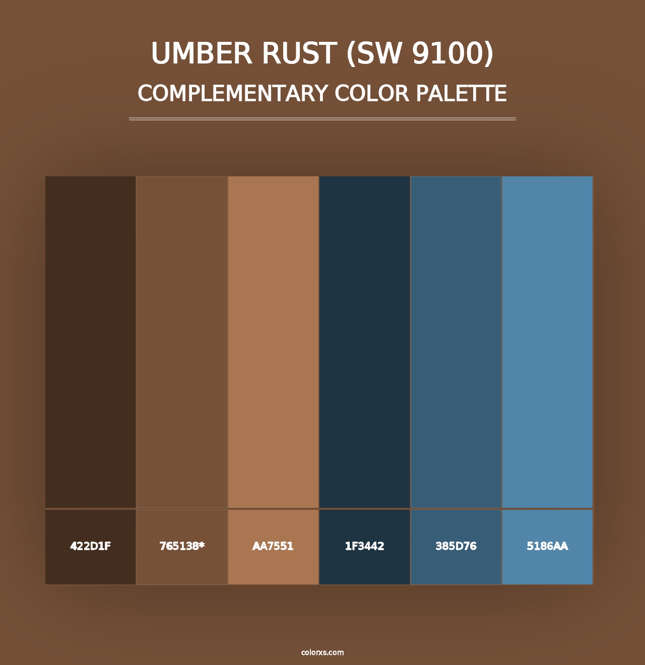 Umber Rust (SW 9100) - Complementary Color Palette