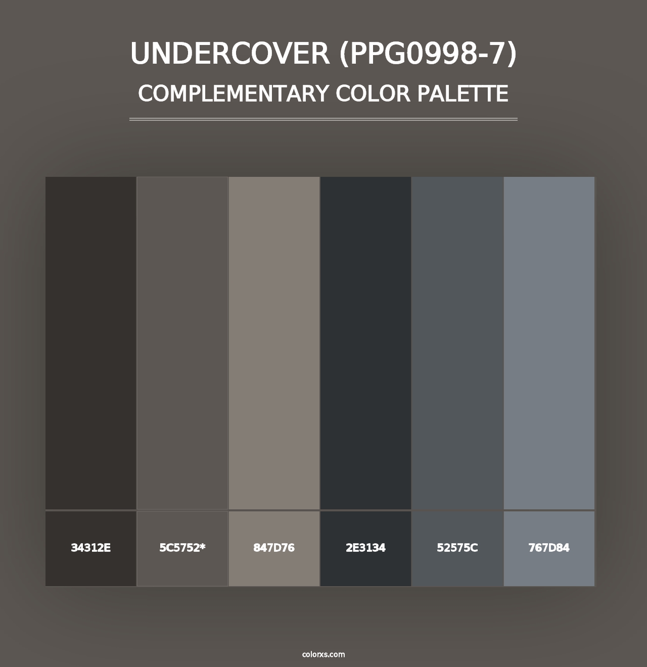 Undercover (PPG0998-7) - Complementary Color Palette