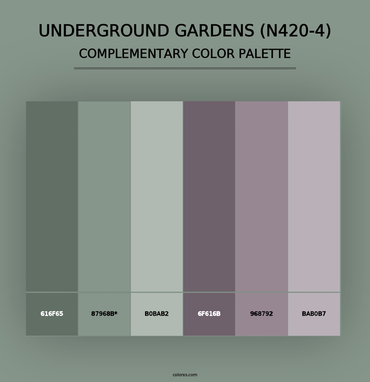 Underground Gardens (N420-4) - Complementary Color Palette