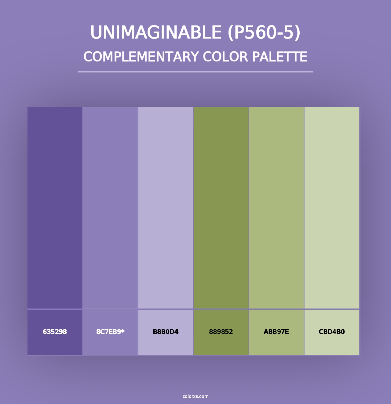 Unimaginable (P560-5) - Complementary Color Palette