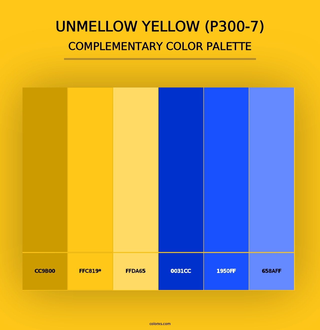 Unmellow Yellow (P300-7) - Complementary Color Palette