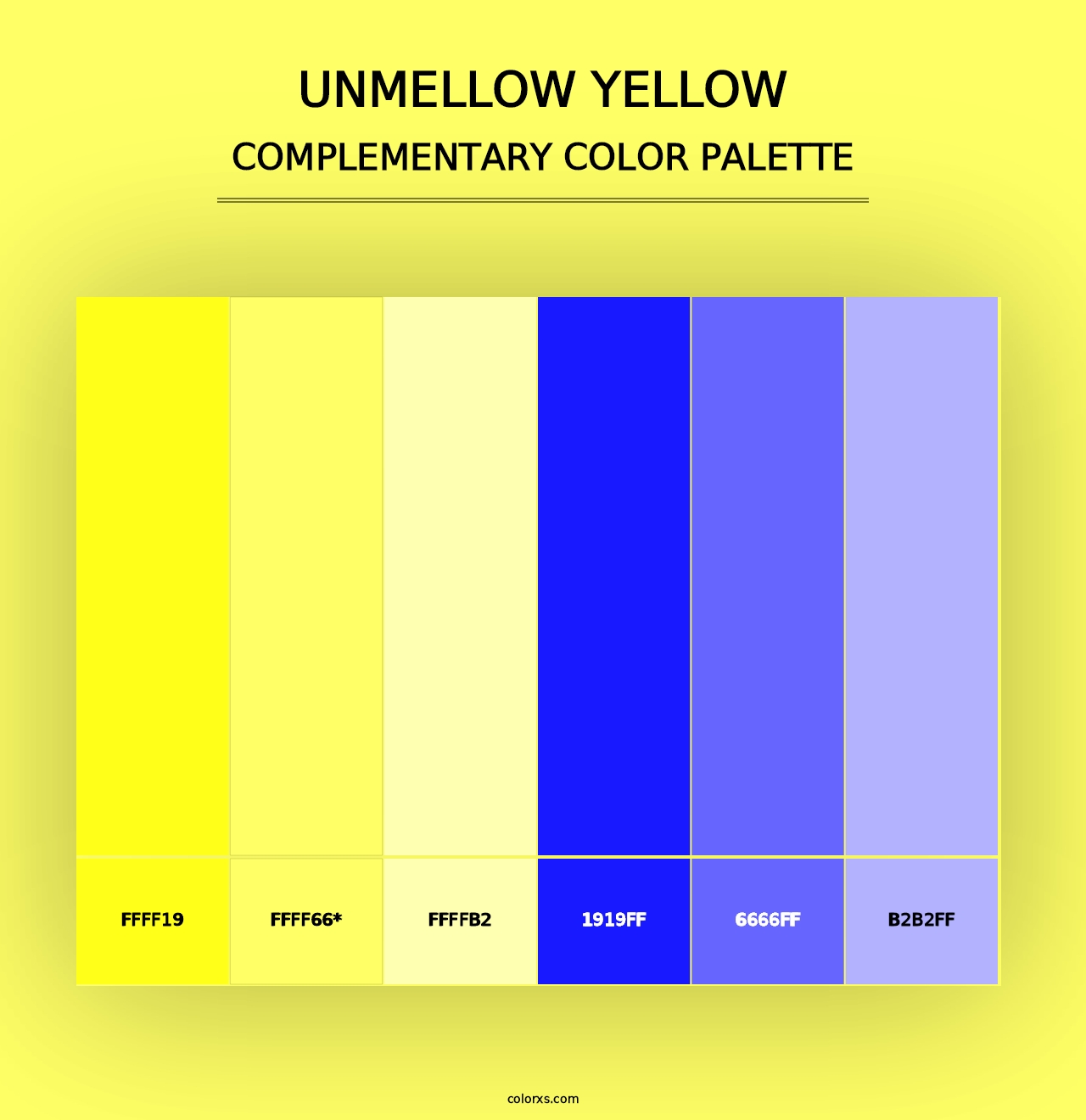 Unmellow Yellow - Complementary Color Palette