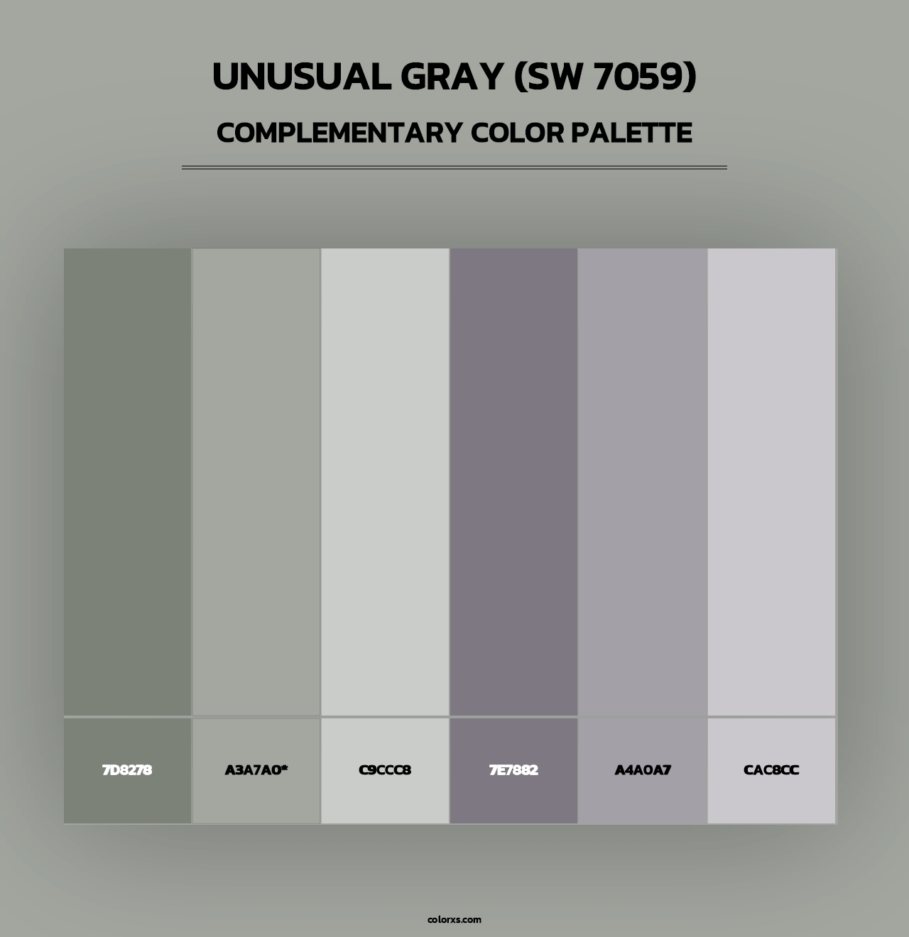 Unusual Gray (SW 7059) - Complementary Color Palette