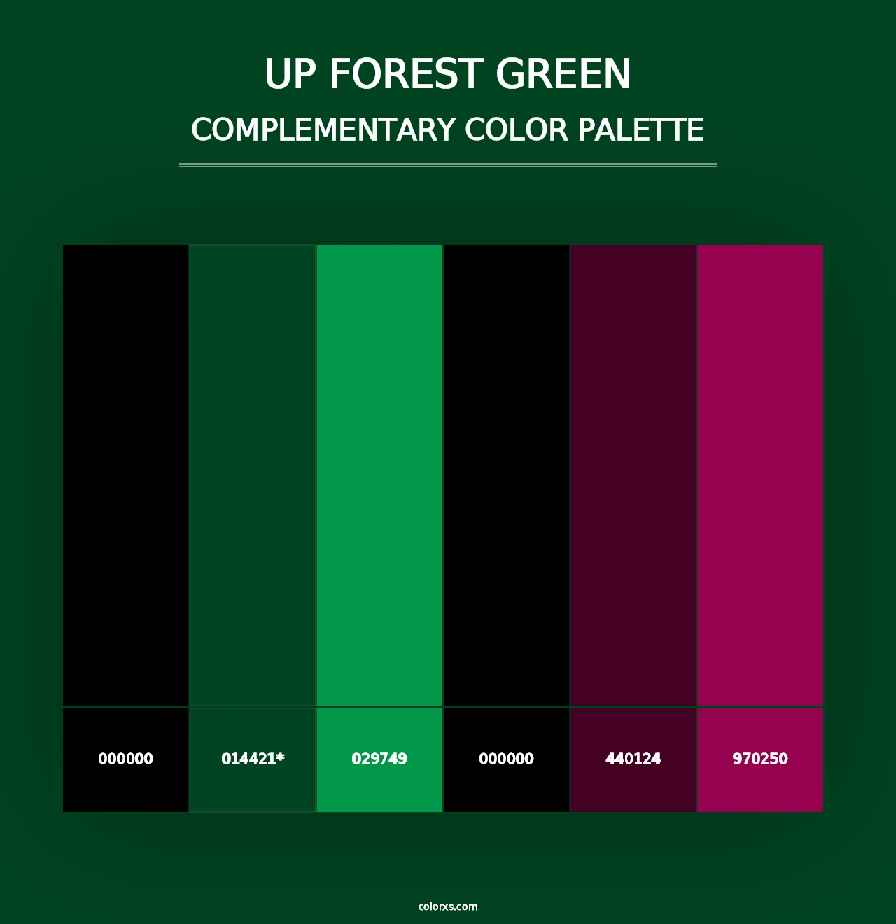 UP Forest green - Complementary Color Palette