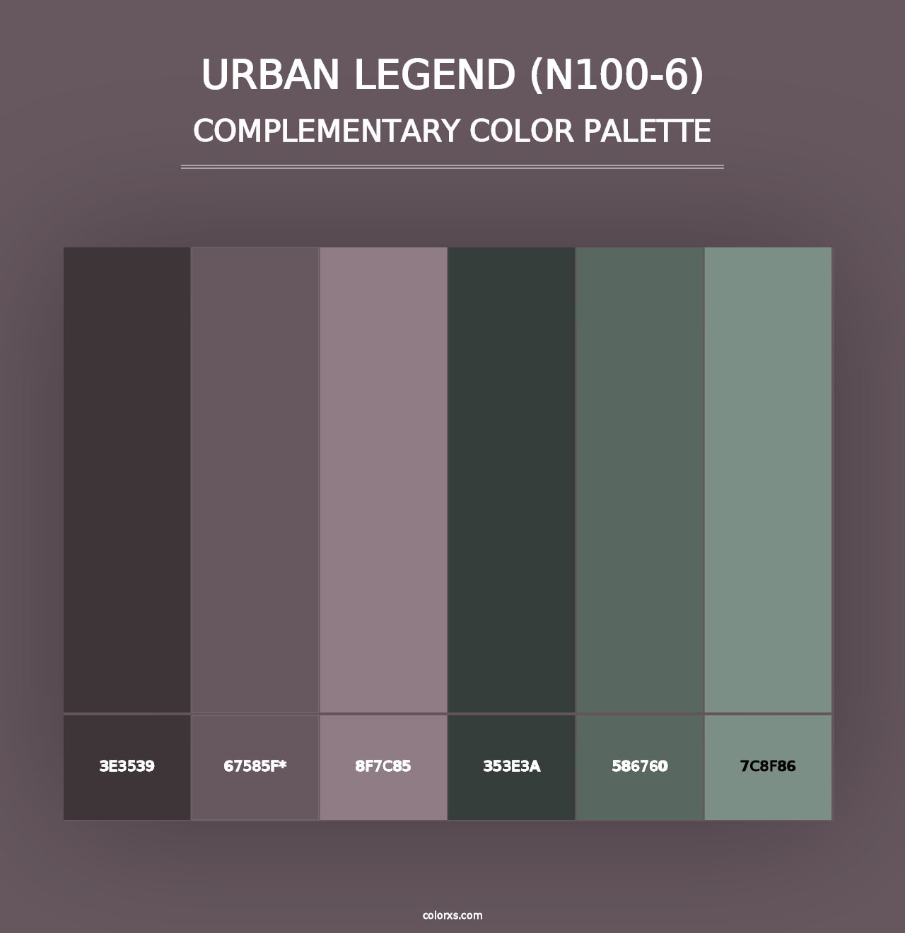 Urban Legend (N100-6) - Complementary Color Palette