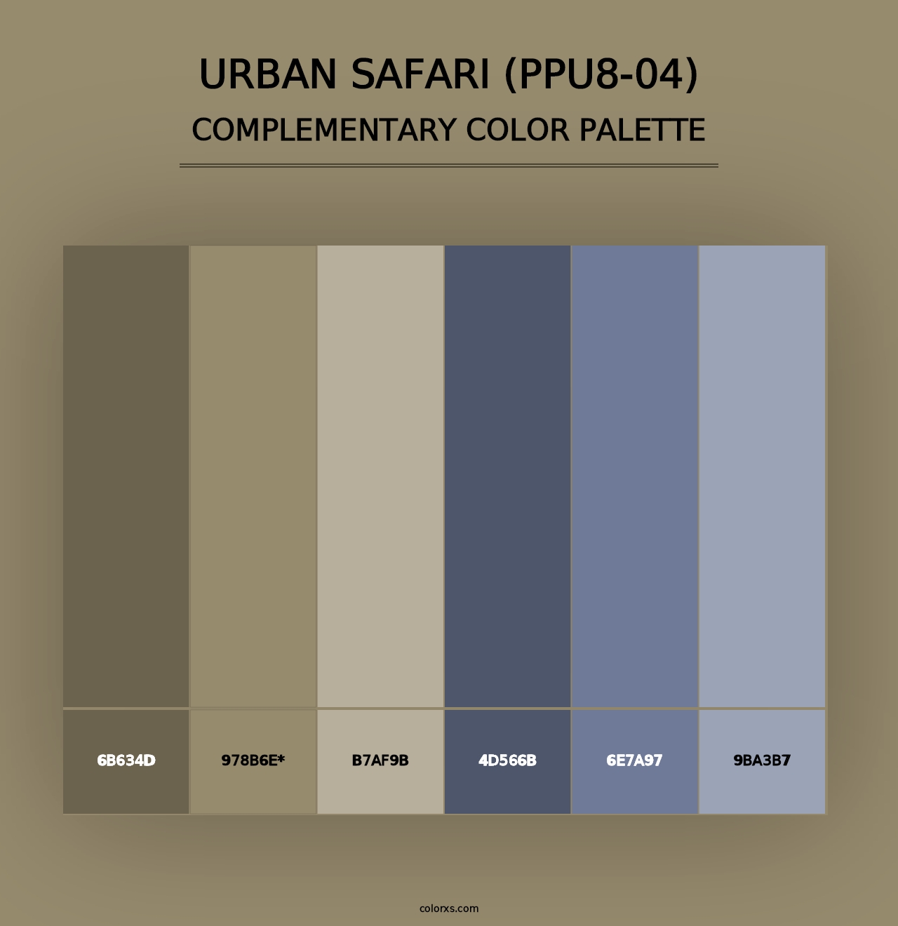 Urban Safari (PPU8-04) - Complementary Color Palette