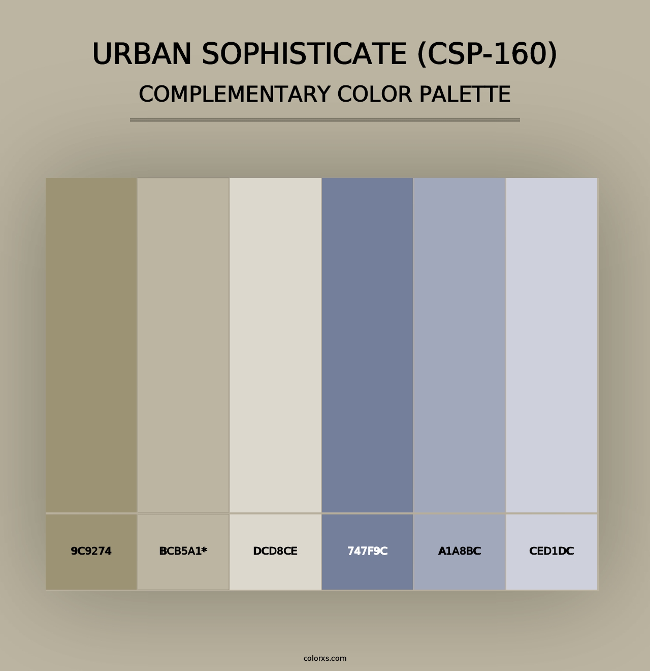 Urban Sophisticate (CSP-160) - Complementary Color Palette