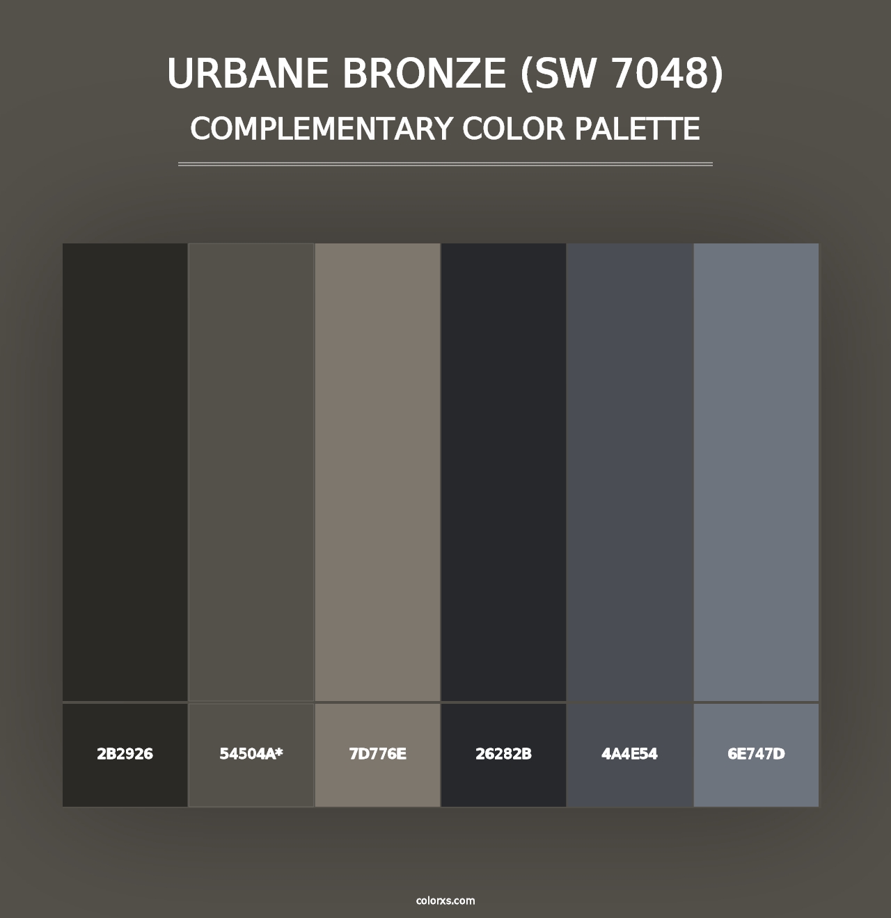 Urbane Bronze (SW 7048) - Complementary Color Palette